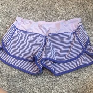 lululemon athletica Purple Striped Women Shorts